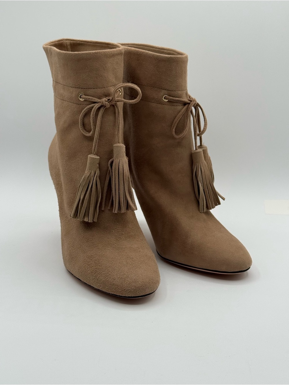 Kate Spade New York Dillane Suede Tassel Ankle Boots Pointed Toe Stiletto Heel - Picture 3 of 16